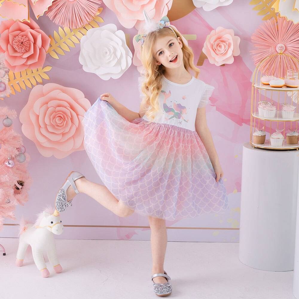 Girls' Colorful Princess Dress