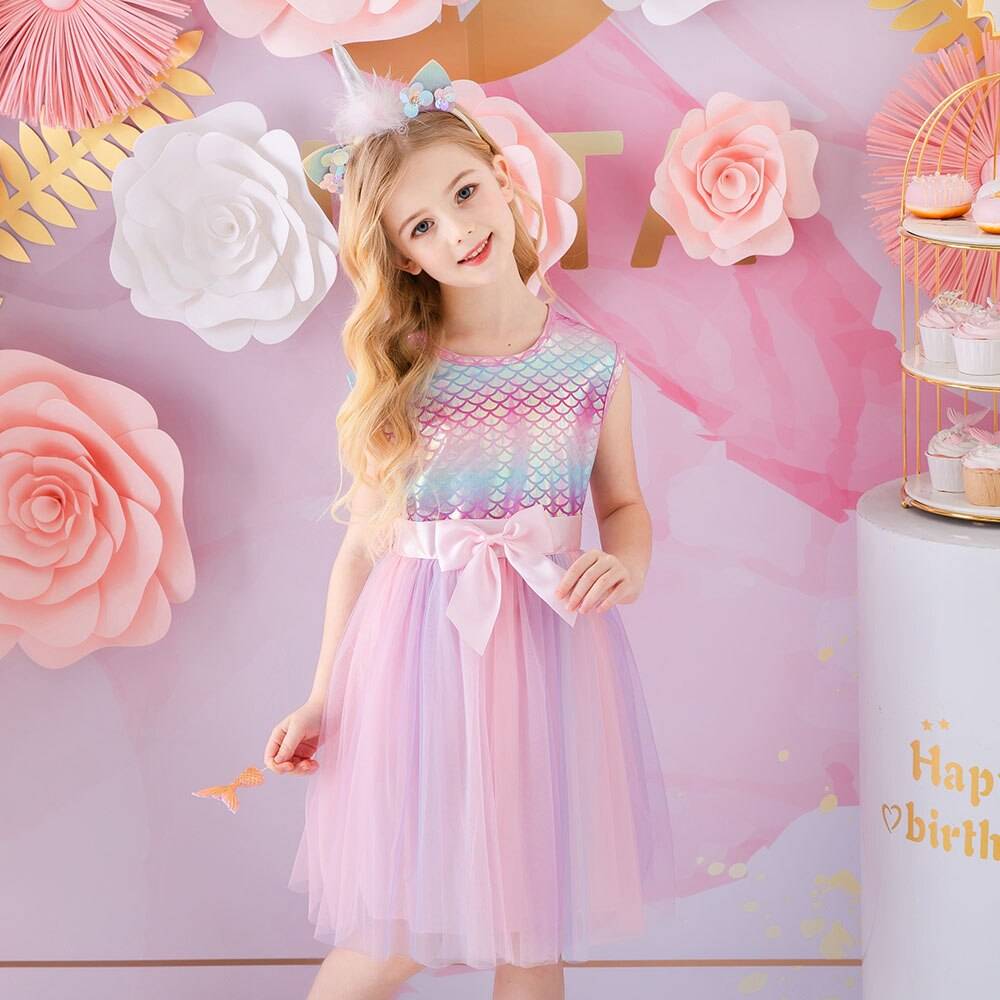 Girls' Colorful Princess Dress