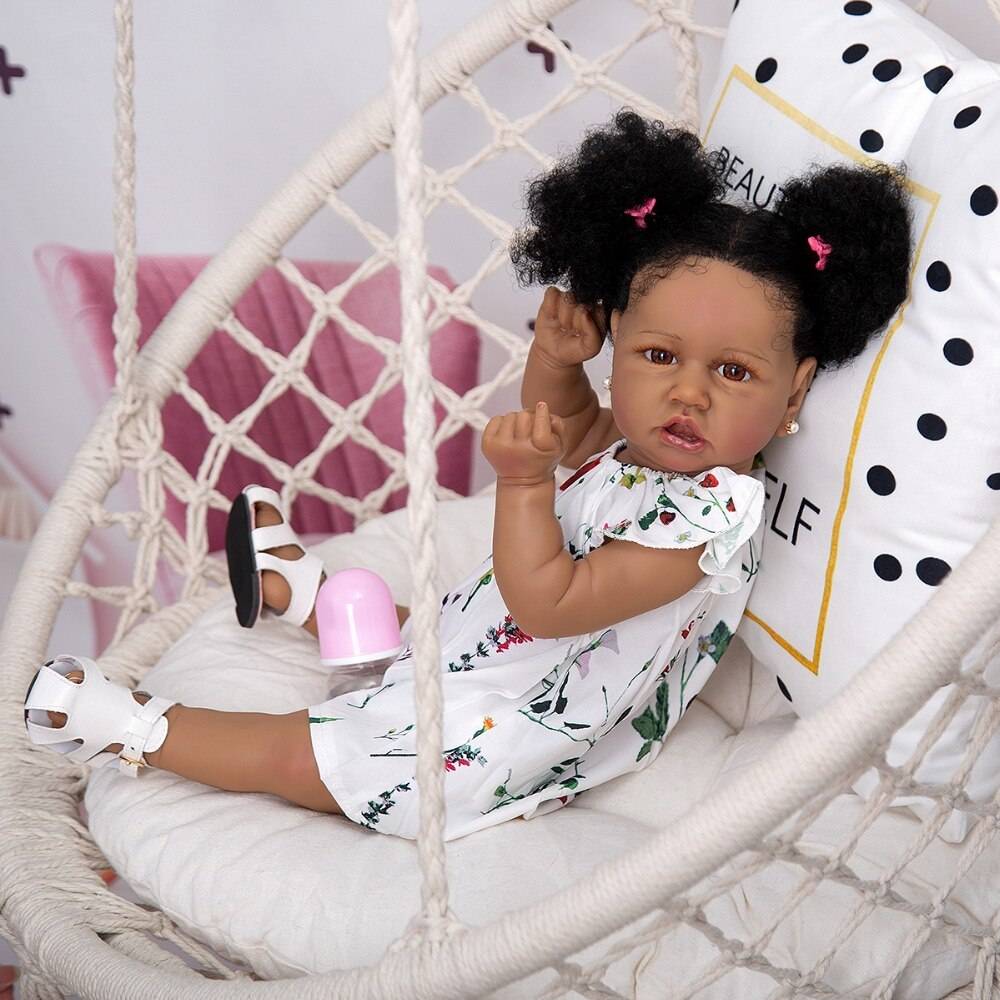 Handmade Silicone Realistic Black Baby Doll