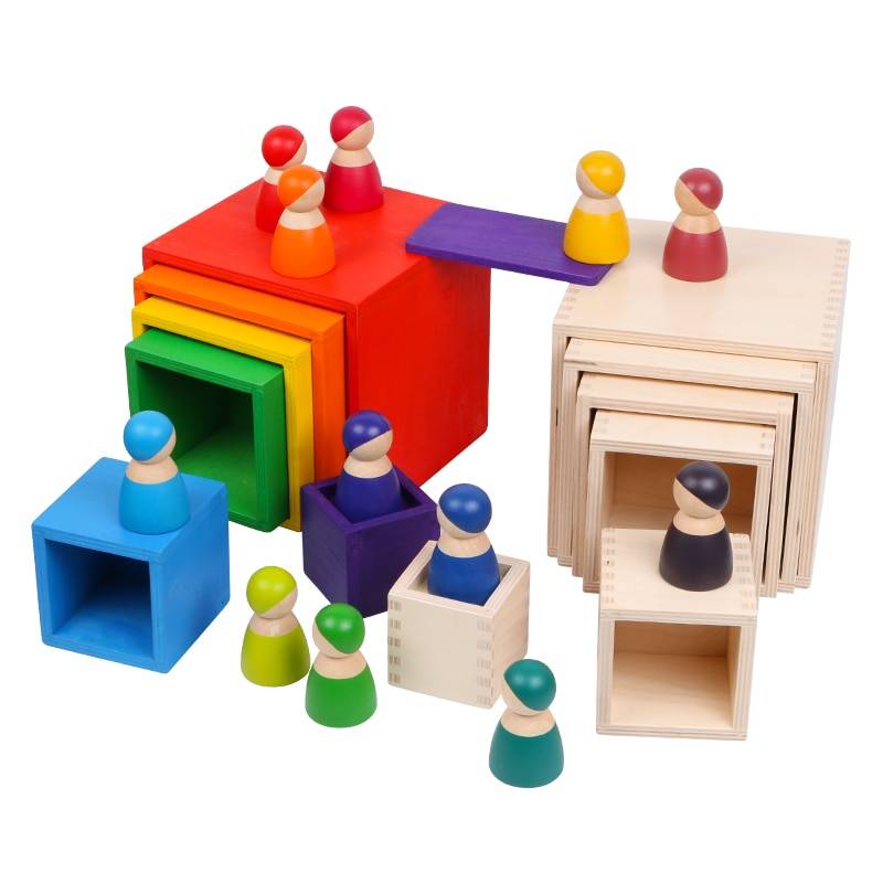 Wooden Rainbow Stacker for Kids